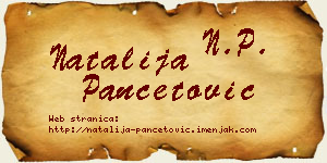 Natalija Pančetović vizit kartica